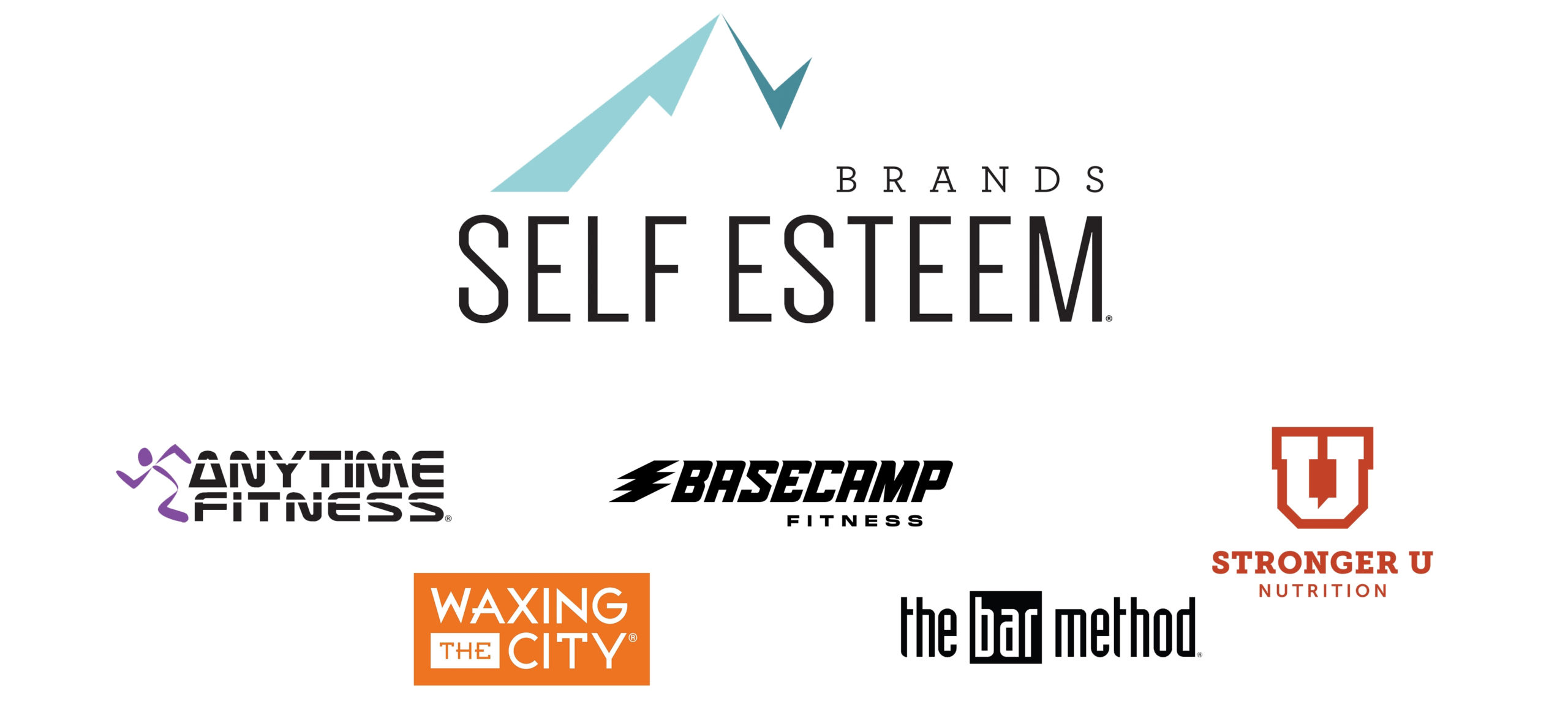 Self Esteem Brands Logo, Anytime Fitness Logo, Basecamp Fitness Logo, Waxing the City Logo, The Bar Method Logo, Stronger U Nutrition Logo